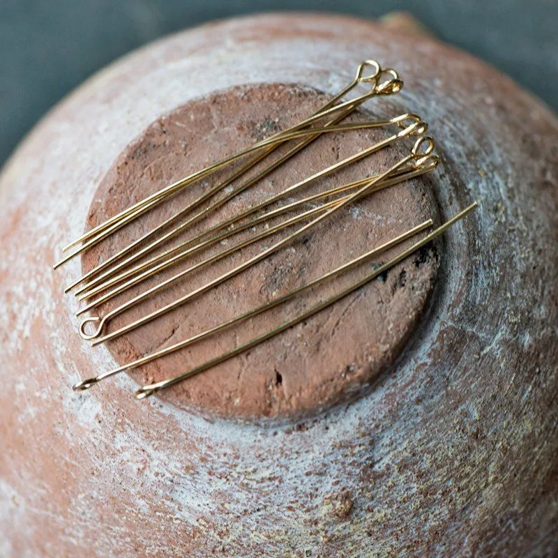 пины с петлей, позолота, 50х0.8 мм