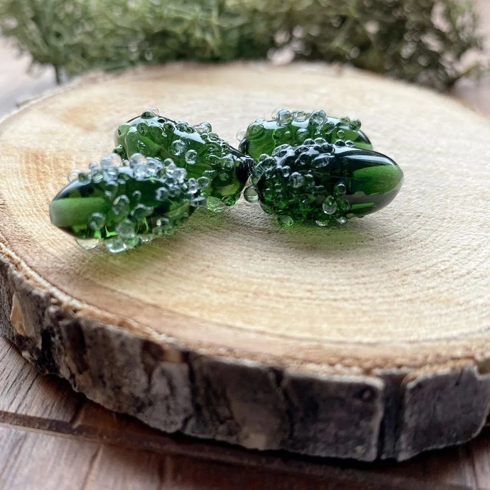 бусина, мурано "огурчик", 18 мм