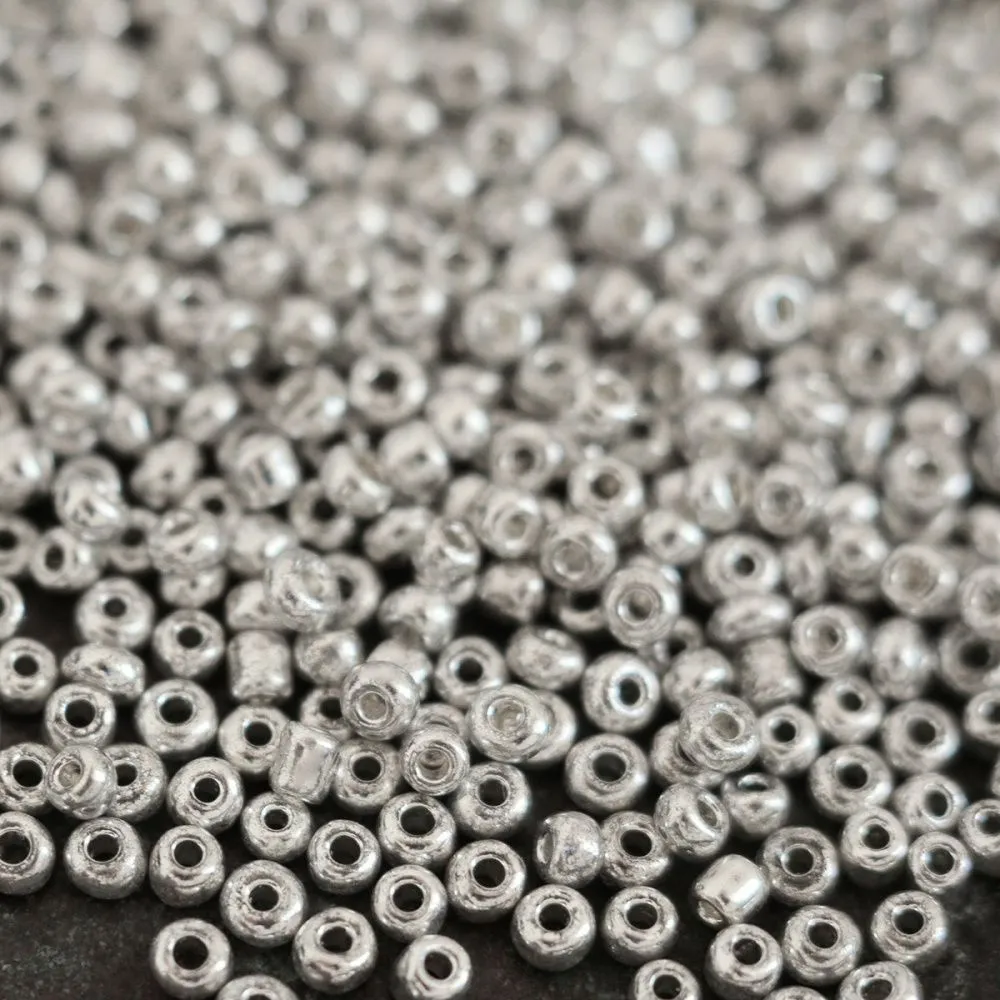 бисер "радуга", цвет металлик платина, 12/0 (уп 7 г)