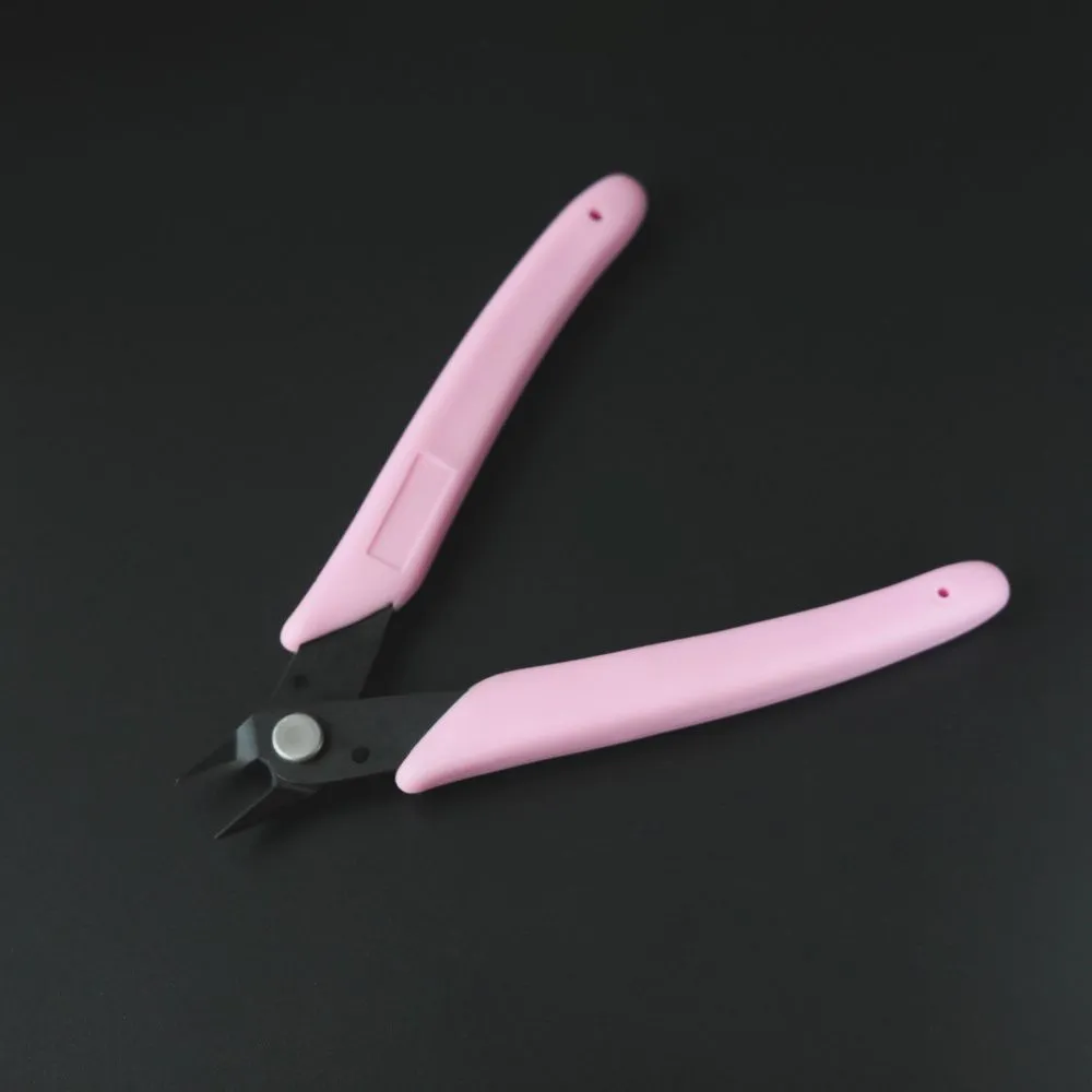 инструмент, кусачки с острыми носами, розовые ручки, 128x43x1 мм