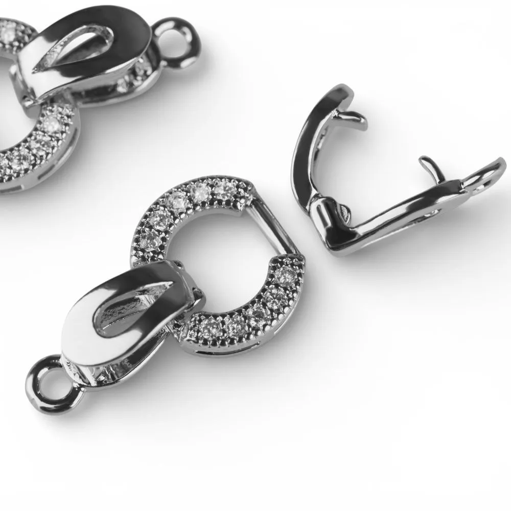 замок для украшений "фолд-ринг", покрытие платина, 25.5 мм