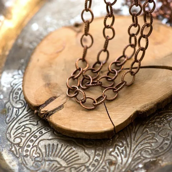 цепочка "даймонд", цвет красная медь, звено 8x6x1 мм