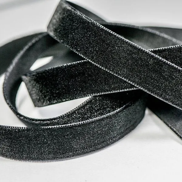 лента, бархат, цвет черный, ширина 12.7 мм ленты