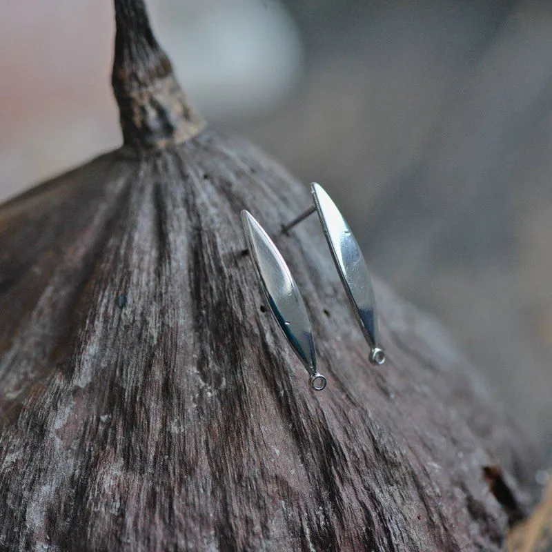 пуссеты "айлин", покрытие платиной, 24x4x1 мм