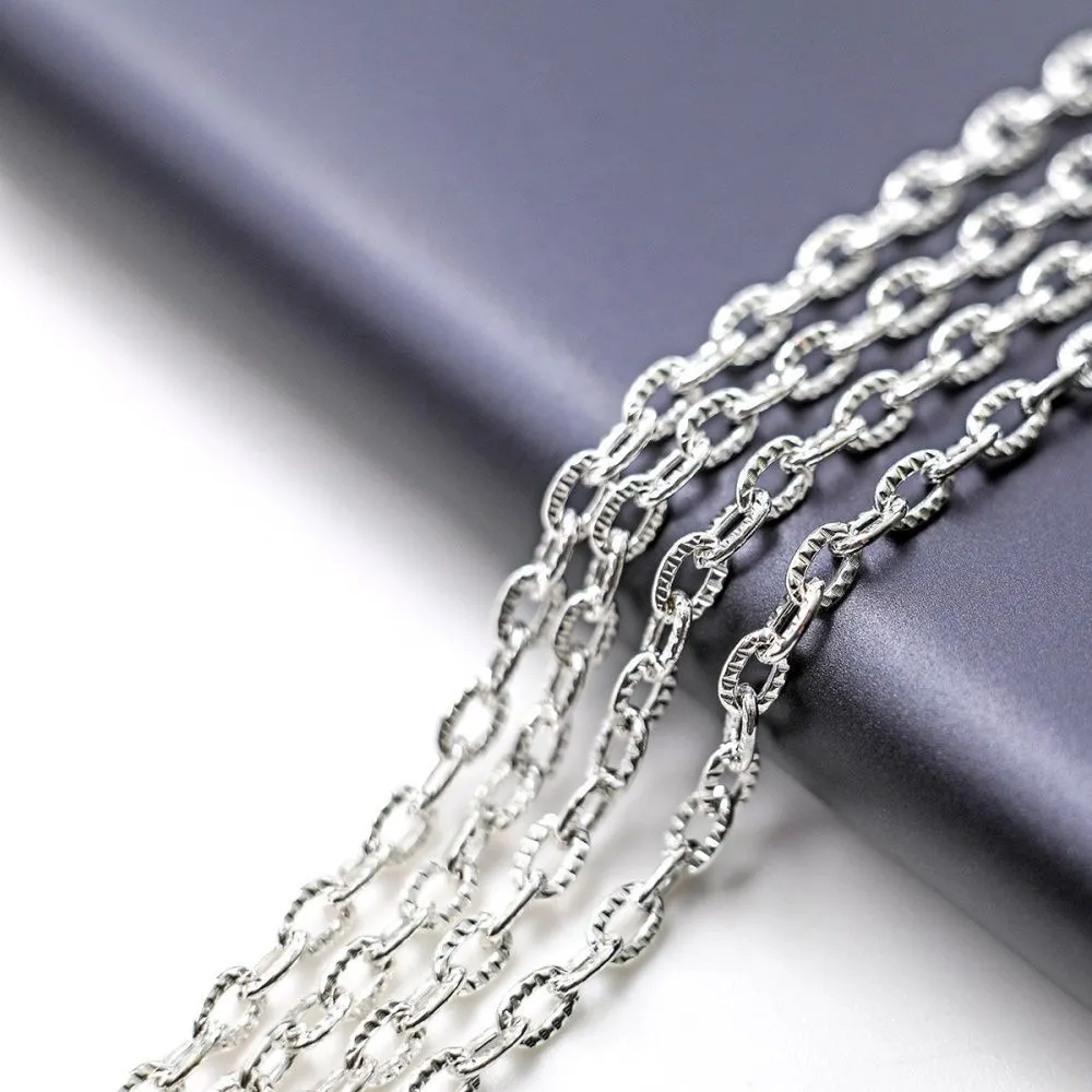 цепочка "бран", цвет серебро, звено 1х3.6х5.4 мм