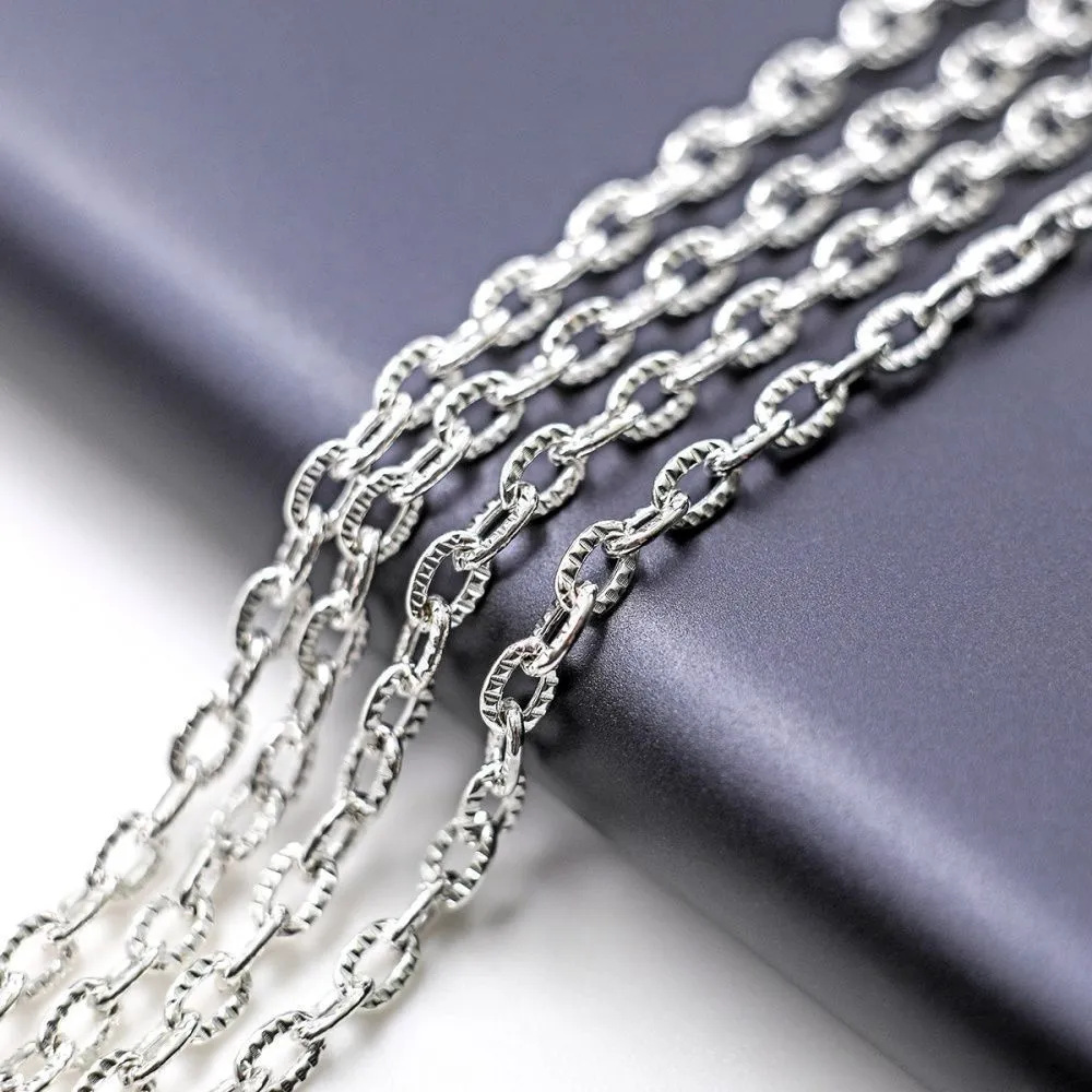 цепочка "бран", цвет серебро, звено 1х3.6х5.4 мм