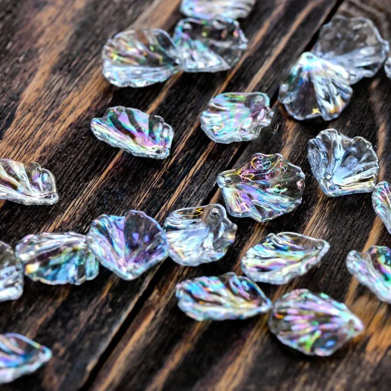 подвеска акриловая "лепесток", цвет серый ав, 19x17x4-5 мм