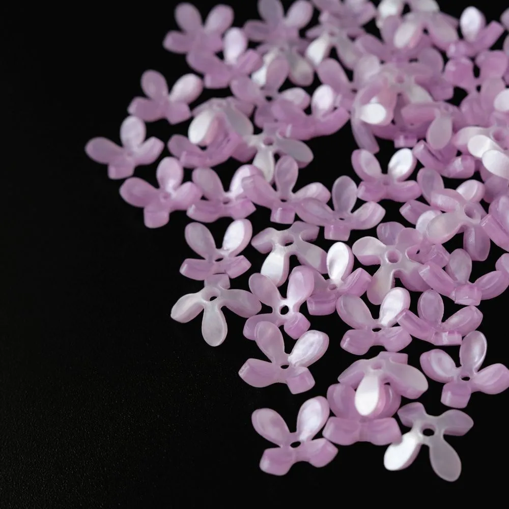 бусина, смола "сирень", цвет сиреневый перламутр, 13x13x3 мм