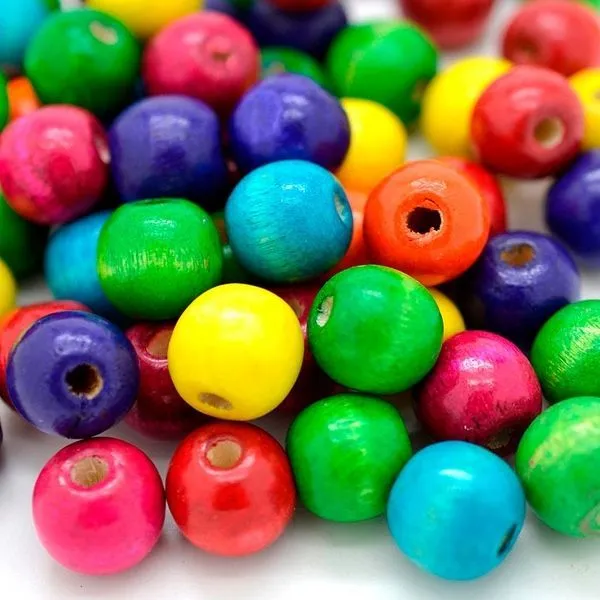 бусина дерево 9, цветовой микс, 9х10 мм