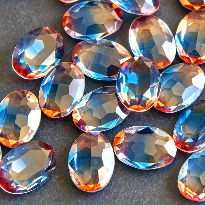 кабошон стекло кристалл, овальный, цвет turmaline #11, 18х13 мм