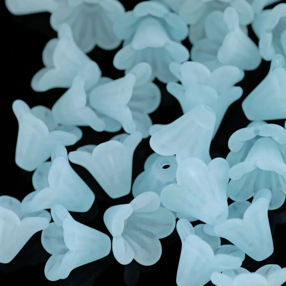 бусина, акрил "колокольчик", матовая, цвет аквамарин, 14x10 мм