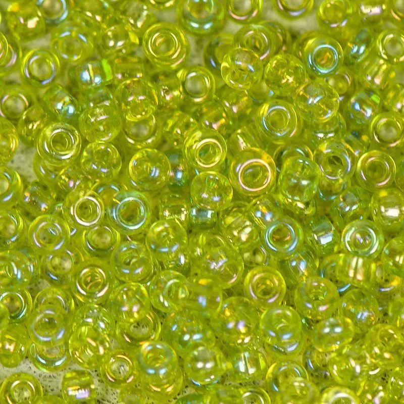 бисер "радуга", цвет шартрез прозрачный, 12/0 (уп 7 г)