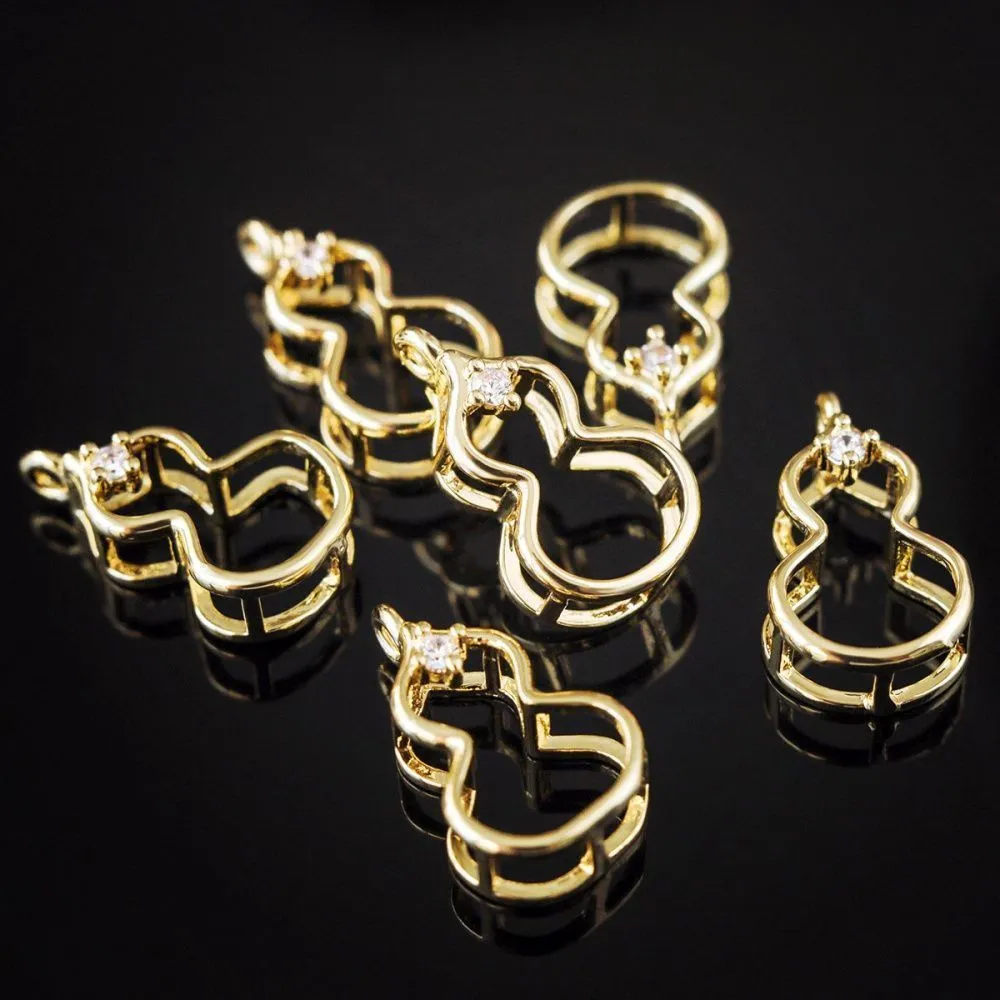 подвеска металл "матрешка", позолота/циркон, 17x9x5.5 мм