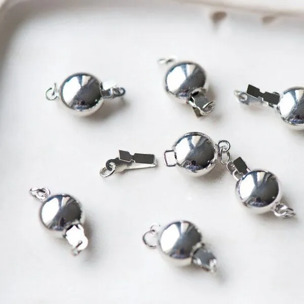 замок для украшений "бриошь", цвет платина, 14x9x6 мм