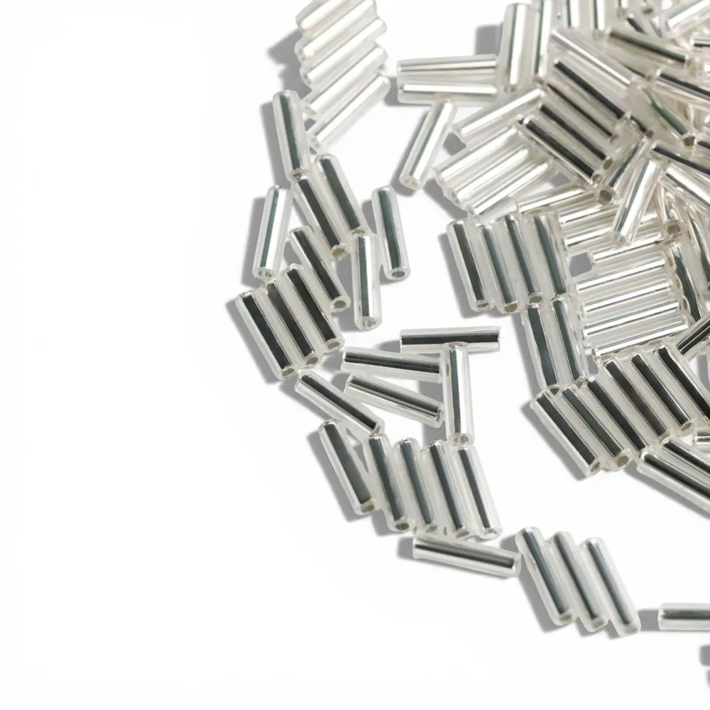 бисер "радуга", стеклярус, цвет белый/серебряный (уп 7 г)