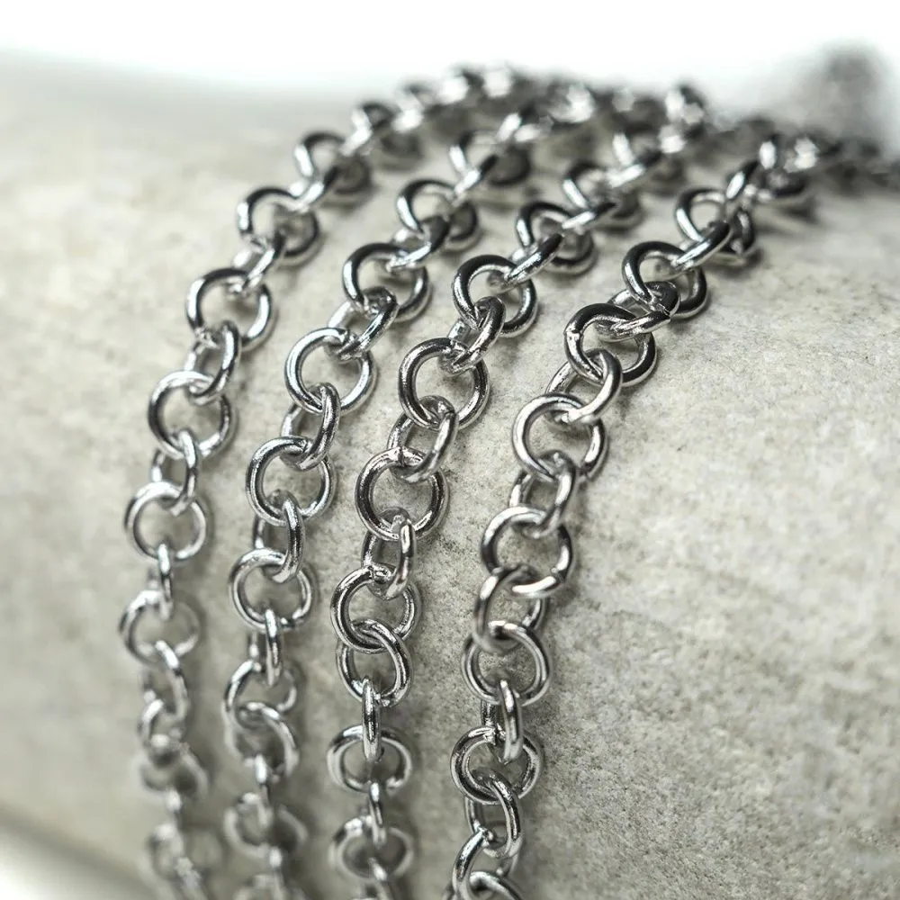 цепочка "раунд 304", цвет стальной, звено 5x1 мм