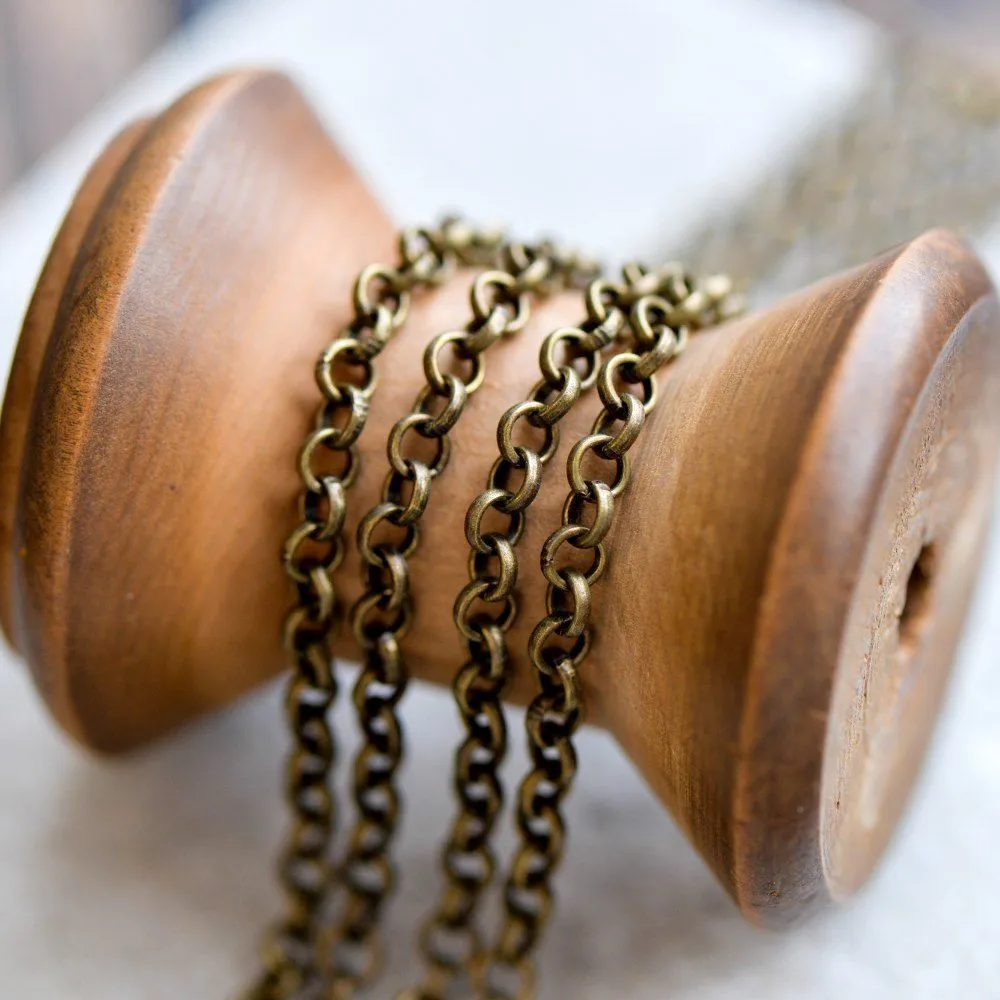 цепочка "раунд", цвет античная бронза, звено 4х1 мм