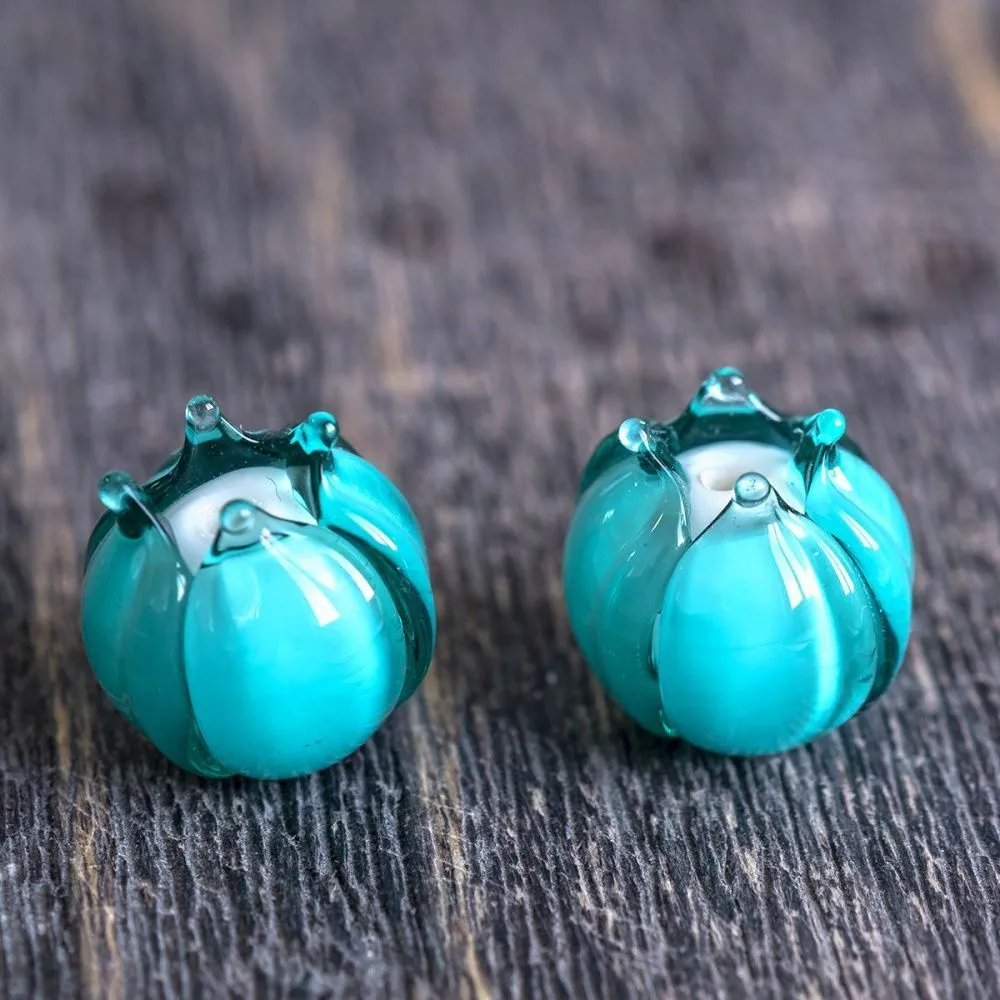 бусина, мурано "бутончик", светло-изумрудный, 13х12 мм