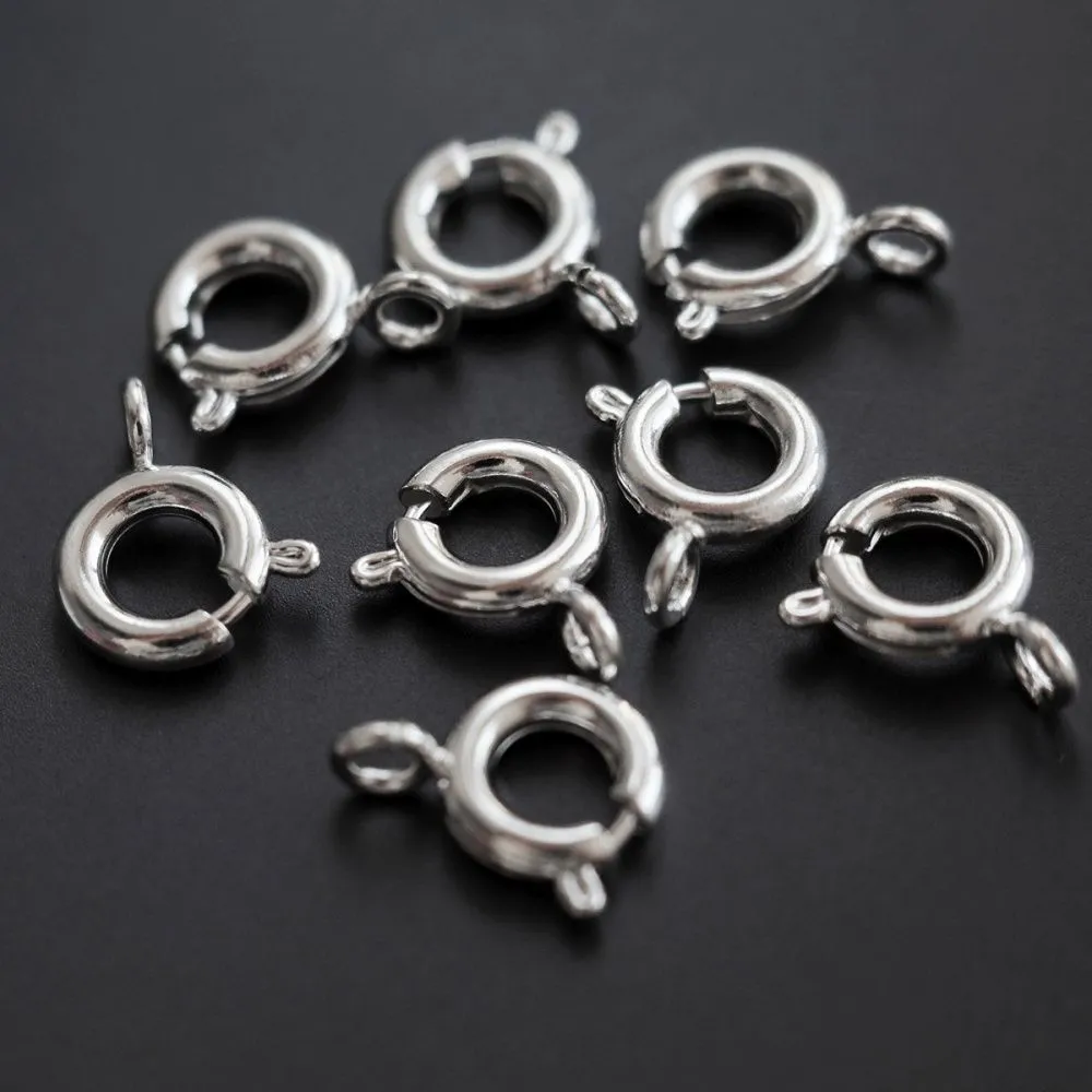 замочек шпрингельный, посеребрение, 10x8x3 мм