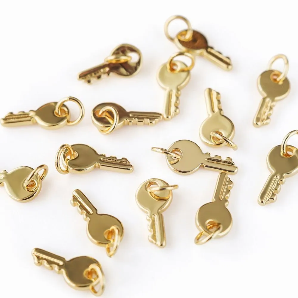 подвеска металл "ключ", позолота, 12x6x1 мм