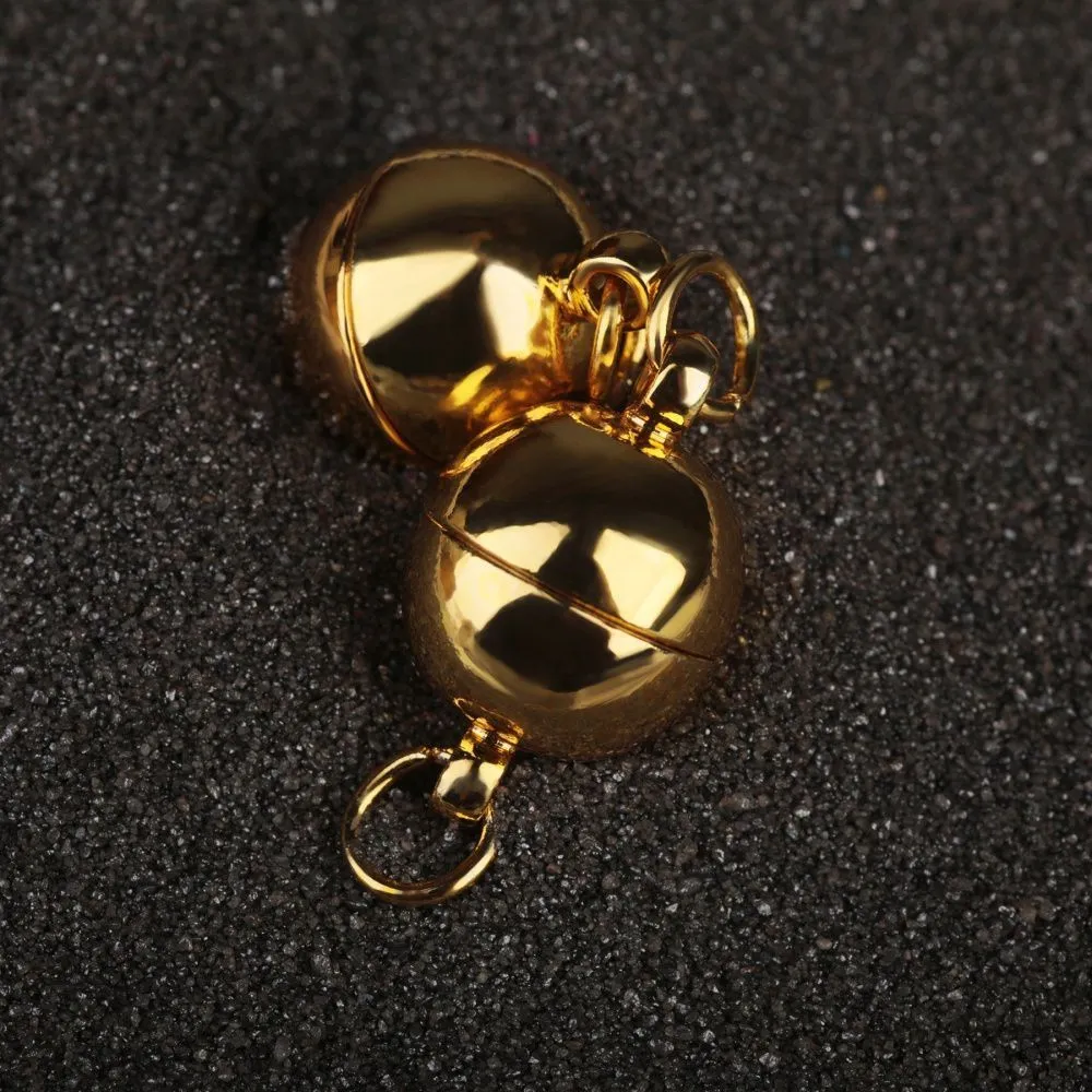застежка магнитная "шарик", с колечками,  позолота, 15.5x10 мм