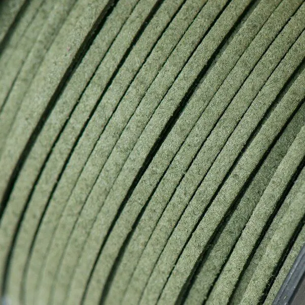 шнур из искусственной замши, грязно-зеленый, 3х1.5 мм