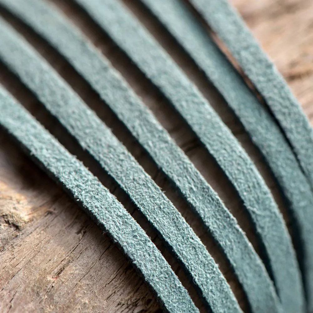 шнур из искусственной замши, голубой светлый, 3х1.4 мм