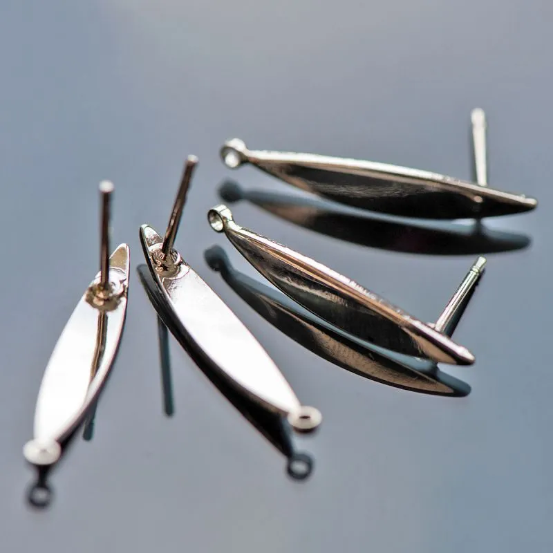 пуссеты "айлин", покрытие платиной, 24x4x1 мм