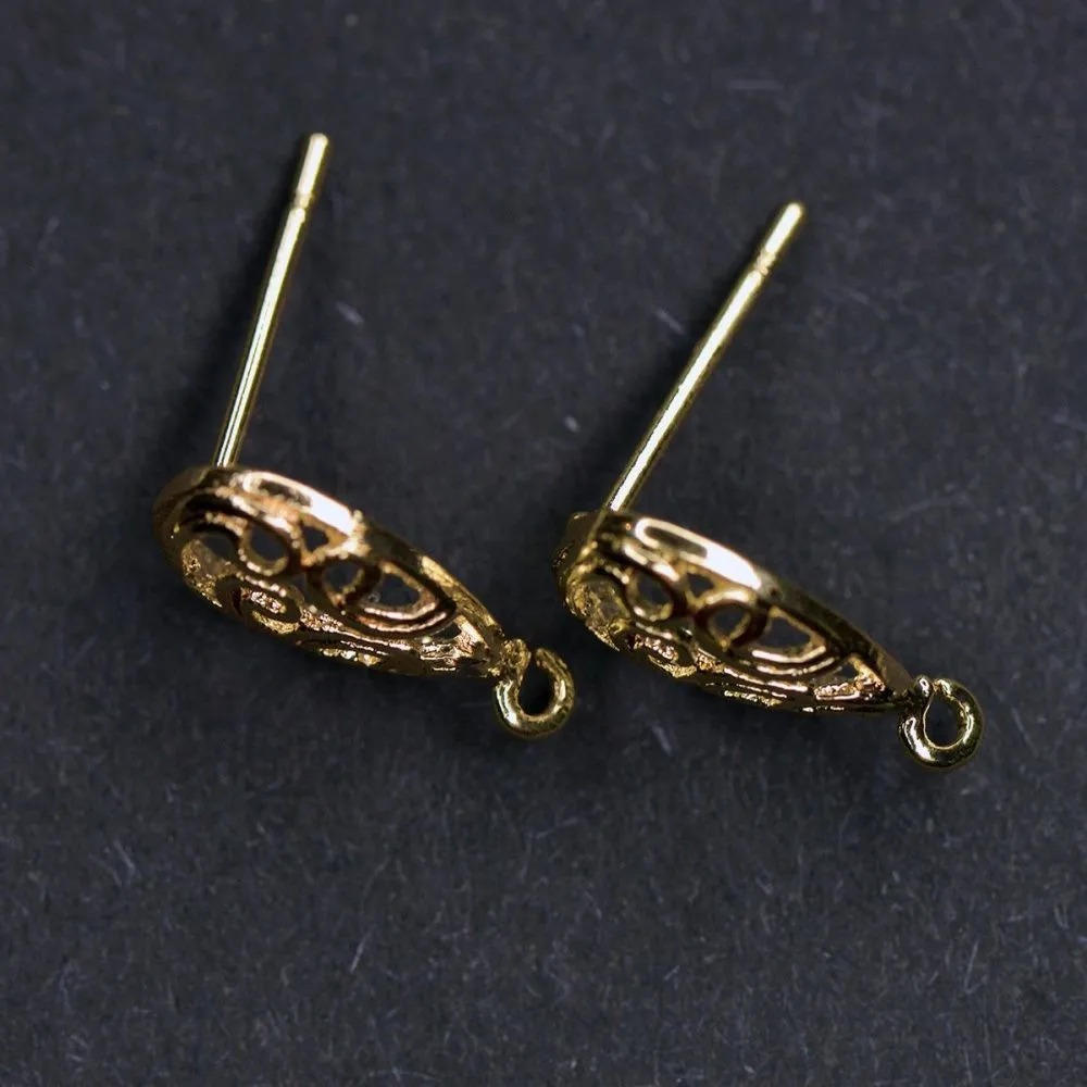 пуссеты "юнона", позолоченные, 15.5x10x15 мм