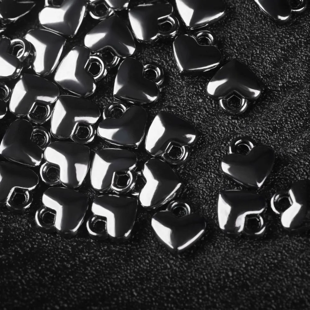 подвеска металл "харти", цвет черный, 8x7x2.5 мм