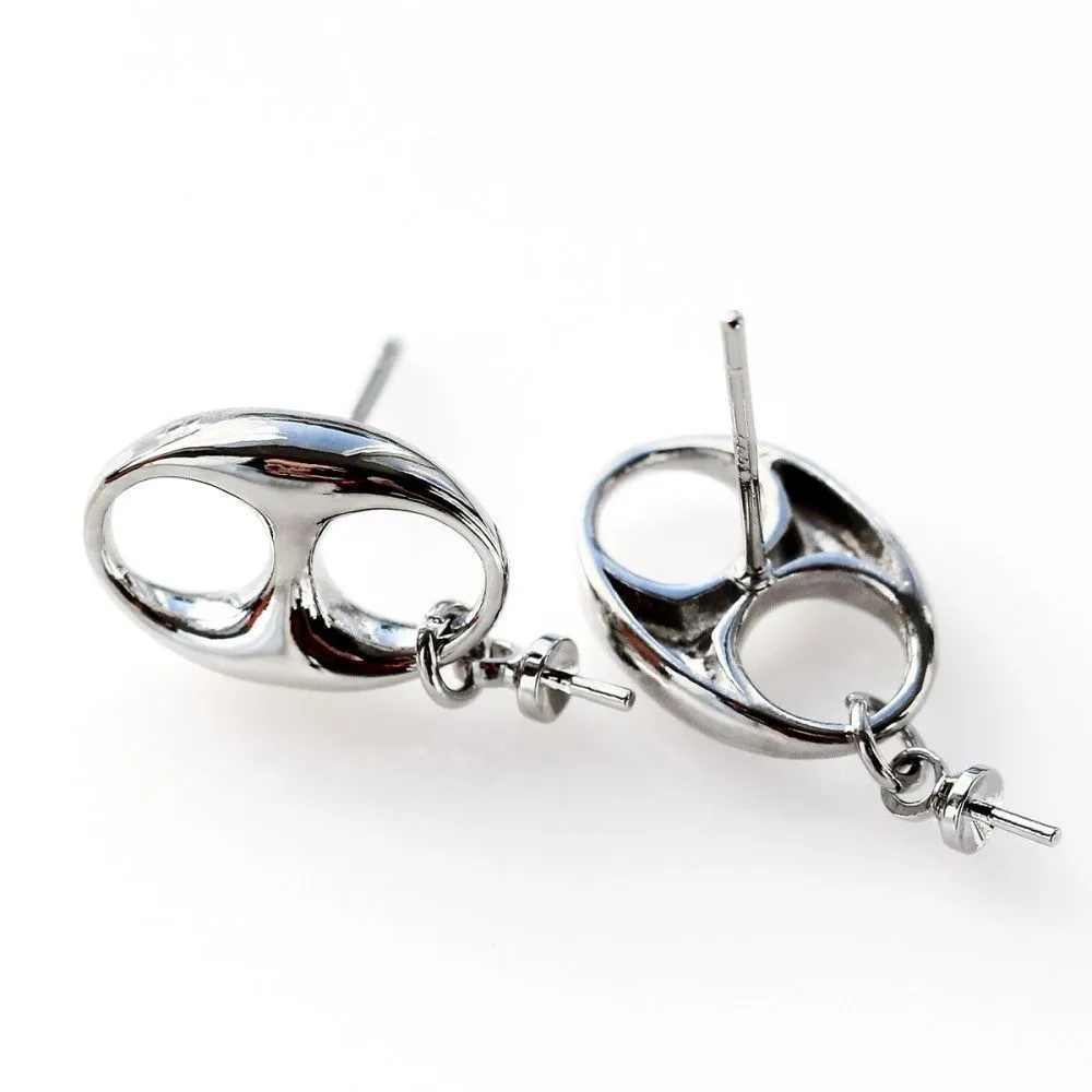 пуссеты "арнод", цвет платина, 21x10 мм