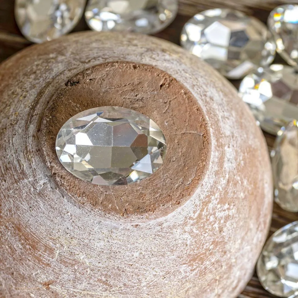 кабошон стекло кристалл, овальный, цвет прозрачный, 30х20 мм
