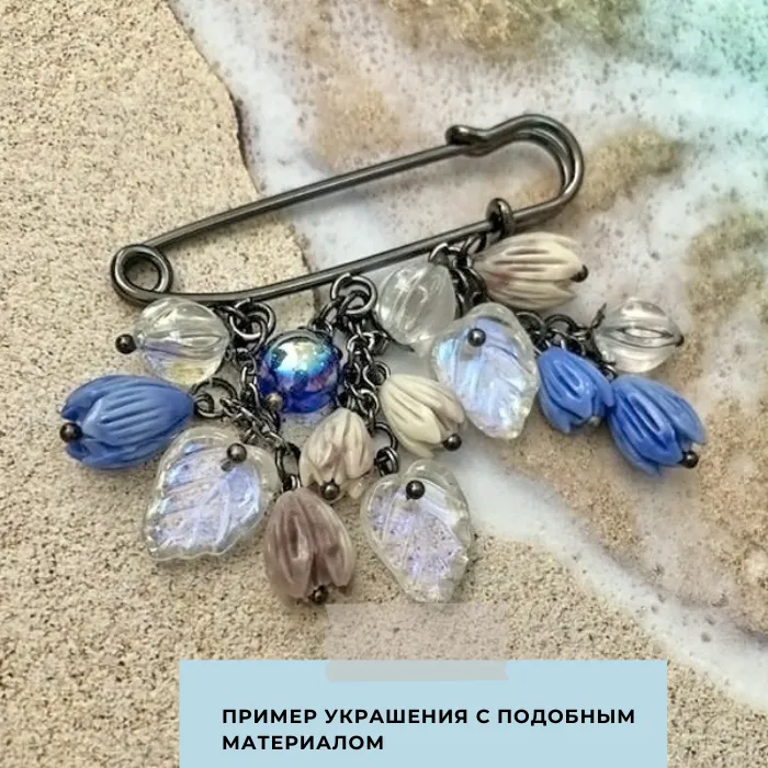 подвеска акриловая "лепесток", цвет прозрачный ав, 19x17x4-5 мм