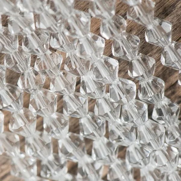 бусина, стекло биконус 6, цвет прозрачный, 6 мм