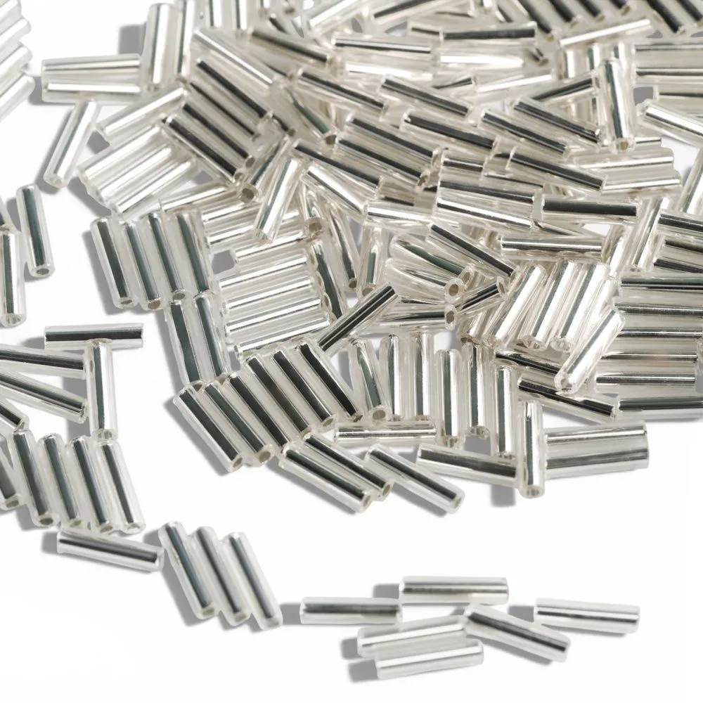 бисер "радуга", стеклярус, цвет белый/серебряный (уп 7 г)