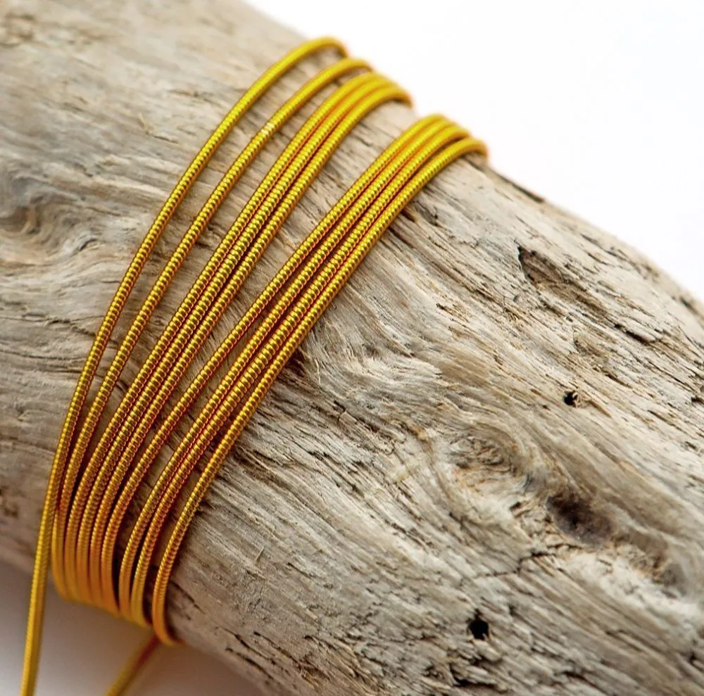 канитель жесткая, цвет насыщенное темное золото, 1 мм