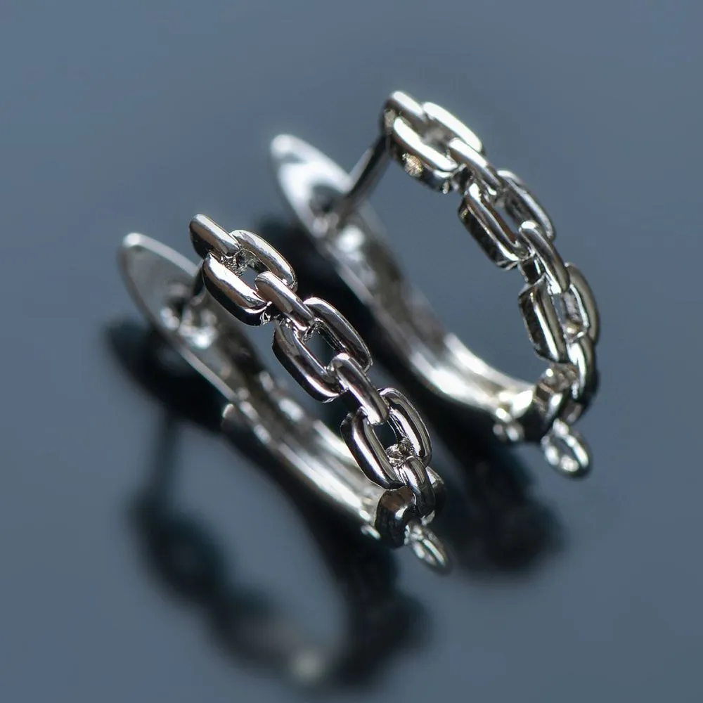 швензы "цепь", покрытие платиной, 20.5x13x3 мм 