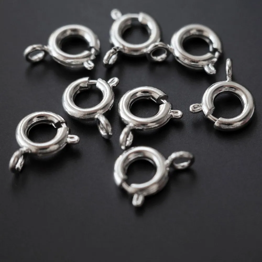 замочек шпрингельный, посеребрение, 10x8x3 мм