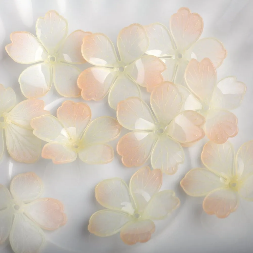 бусина, акрил "фрезия", цветовой микс, 33x8 мм