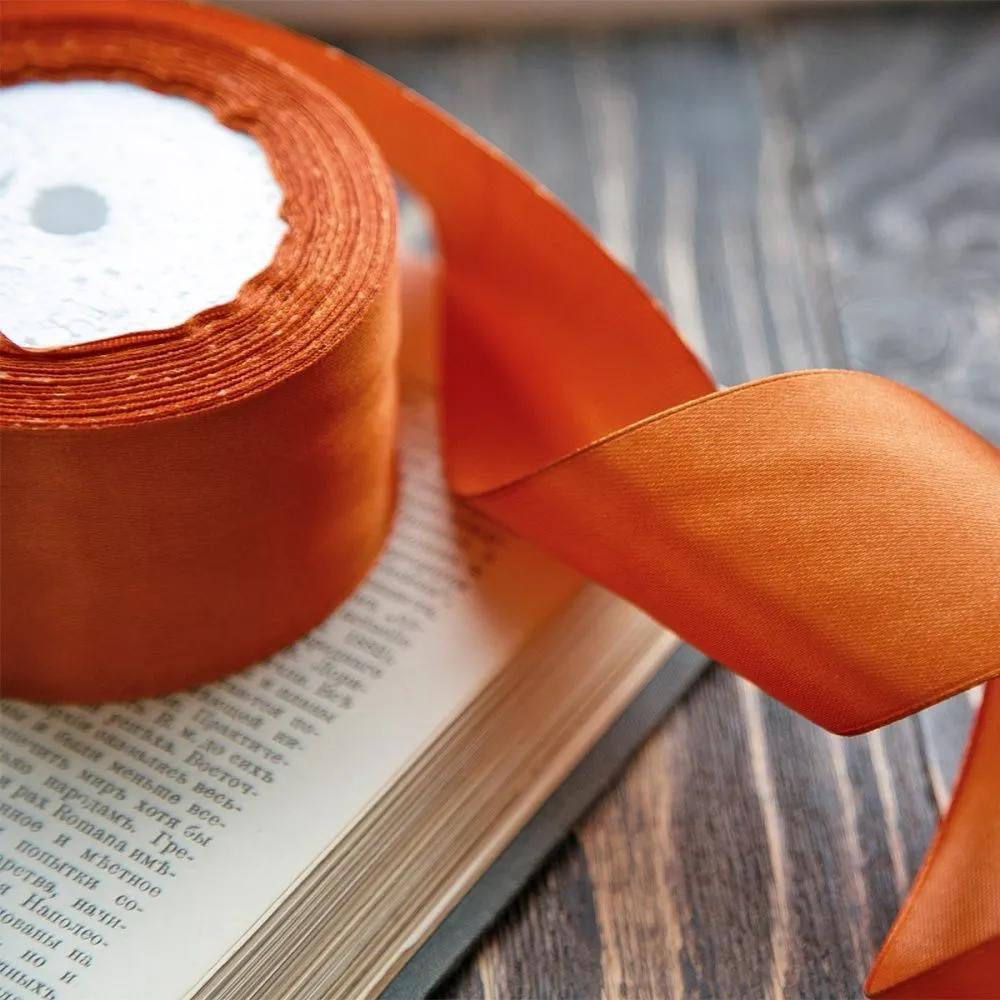 лента, атлас, цвет рыжий, ширина 50 мм ленты