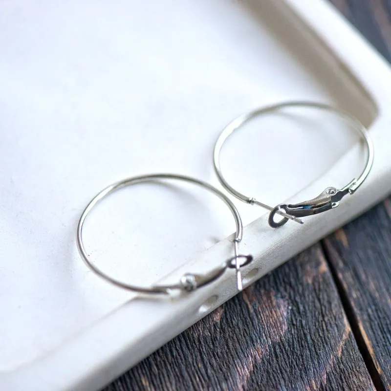 пуссеты "кольцо", цвет платина, 32x30 мм