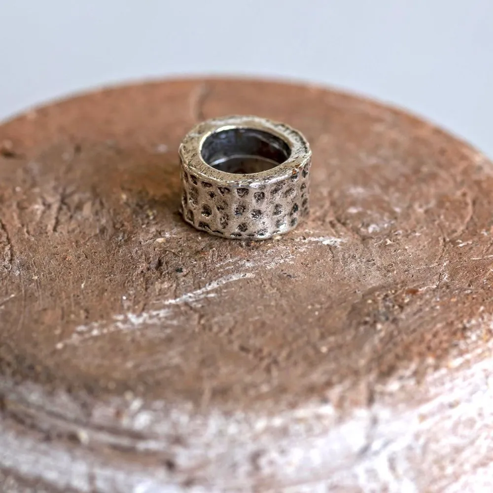 ес бусина металл "мосс", цвет античное серебро, 9.5х5 мм