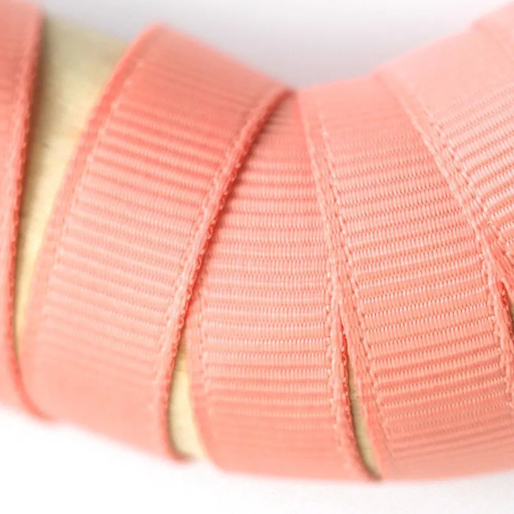 лента репсовая, цвет лососевый, ширина 9.5 мм ленты