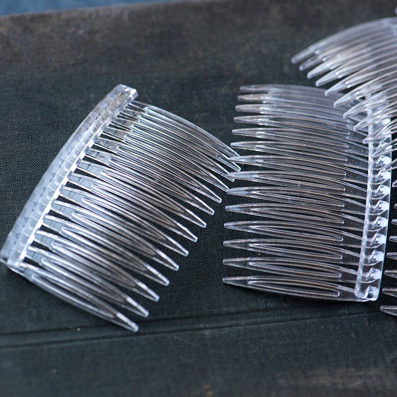 гребешок для волос, пластик, цвет прозрачный, 70x46 мм