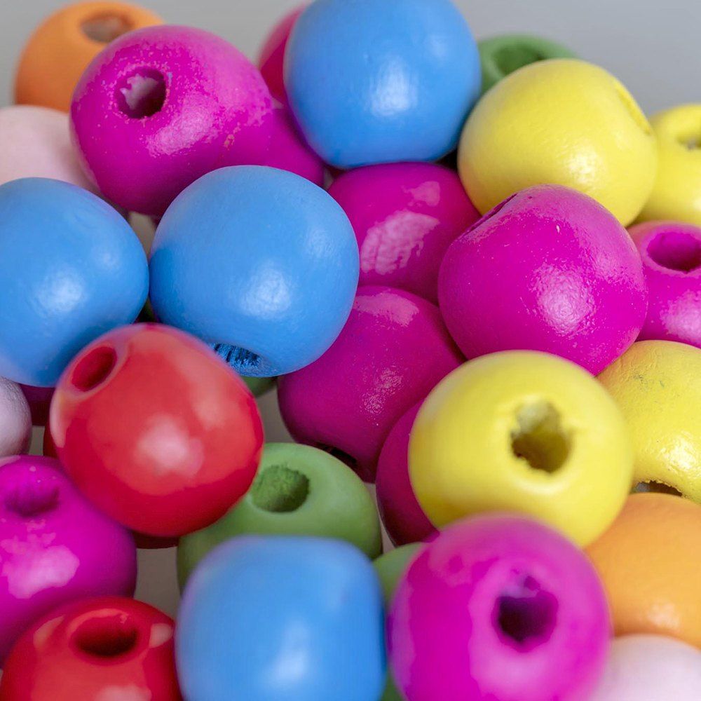 бусина дерево 16, цветовой микс, 16х15 мм