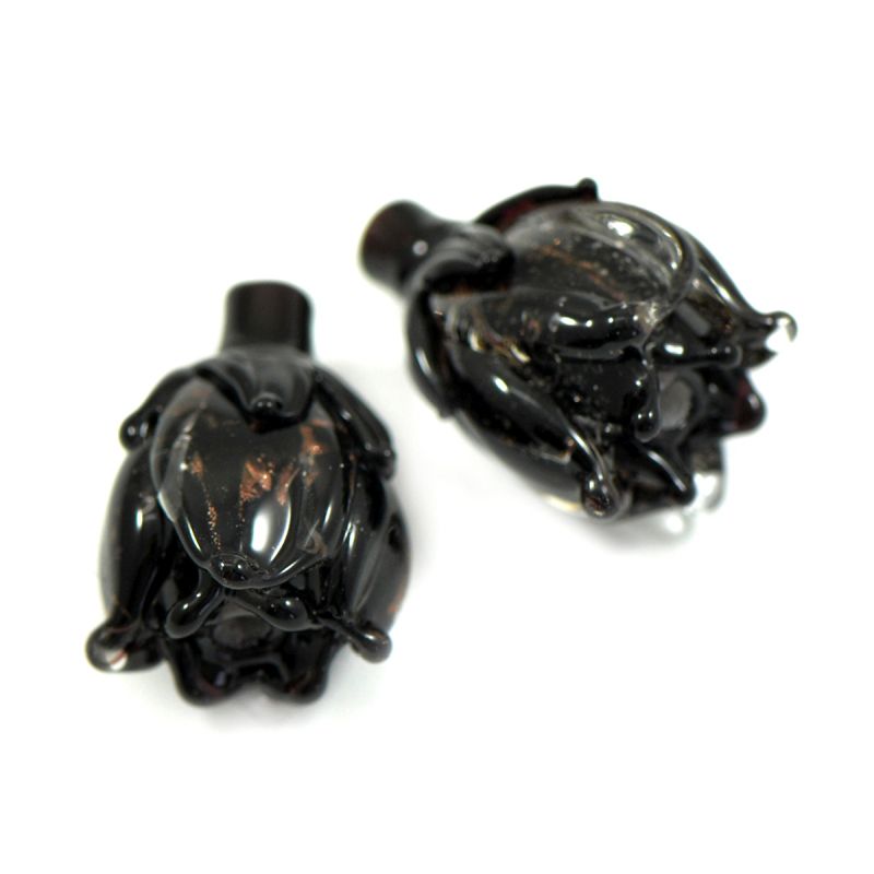 бусина, мурано "колокольчик", фигурная, черный, 17х14 мм