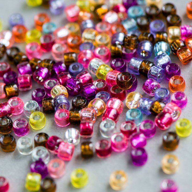 бусина, акрил "барабан", цветовой микс, 6х6 мм