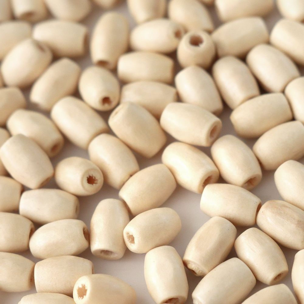 бусина дерево, овальная, цвет натуральный, 5х8 мм