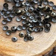 Шапочка для бусин "Печенька", цвет античная бронза, 5х1,5 мм (уп 50+/-10 шт)
