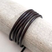 Шнур кожаный, цвет коричневый темный, диаметр 4 мм